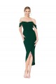 Off the Shoulder Short Knee Length Crepe Wrap Cocktail Prom Dress / Homecoming Dress Clearance