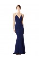 Deep V-Neck Spaghetti Straps Mermaid Crepe Prom Dress Clearance