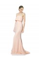 High Neck Strapless Long Crepe Maxi Prom Dress with Overlay Clearance