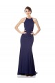 High Neck Fishtail Crepe Prom Dress with Open Back Detail Clearance