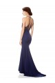 High Neck Fishtail Crepe Prom Dress with Open Back Detail Clearance