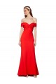 Cross Front and Back Bardot Sleeveless Crepe Maxi Prom Dress Clearance