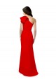 High Neck Ruffle Frill One Shoulder Maxi Crepe Prom Dress Clearance