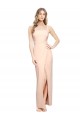 Floor Length Square Neck Long Sheath Crepe Prom Dress  Clearance