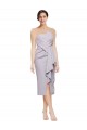 Short Strapless Crepe Cocktail Prom Dress / Homecoming Dress with Ruffles Clearance