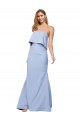 Strapless Full Length Crepe Prom Dress with Bodice Overlay Clearance