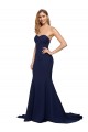 Fit and Flare Sweetheart Long Crepe Prom Dress with Sweep Train Clearance