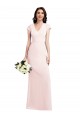 Cap Sleeve A-Line Crepe Prom Dress with Pockets Clearance