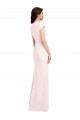 Cap Sleeve A-Line Crepe Prom Dress with Pockets Clearance