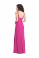 Wide Strap Notch Empire Waist Bridesaid Dress with Front Slit Clearance