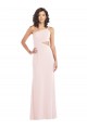 Flirty One Shoulder Midriff Cutout Maxi Crepe Prom Dress Clearance