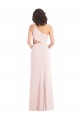 Flirty One Shoulder Midriff Cutout Maxi Crepe Prom Dress Clearance