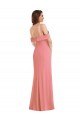 One Shoulder Draped Cuff Maxi Prom Dress with Front Slit Clearance