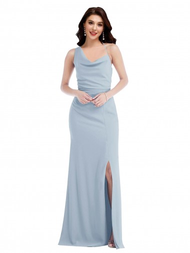 One Shoulder Draped Cowl Neck Maxi Prom Dress Clearance