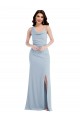 One Shoulder Draped Cowl Neck Maxi Prom Dress Clearance