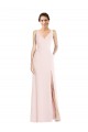 Square Neck Low Back A-Line Prom Dress with Front Slit and Pockets Clearance