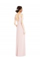 Square Neck Low Back A-Line Prom Dress with Front Slit and Pockets Clearance