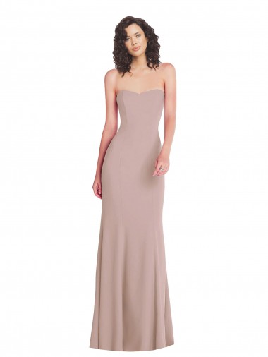 Strapless Princess Line Crepe Mermaid Prom Dress Clearance