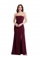 Strapless Crepe Maxi Prom Dress with Front Slit Clearance