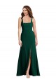 Square Neck Trumpet Maxi Prom Dress with Front Slit Clearance