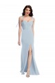 Bustier Style Crepe Prom Dress with Bow Straps Clearance