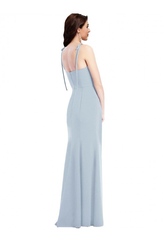 Bustier Style Crepe Prom Dress with Bow Straps Clearance
