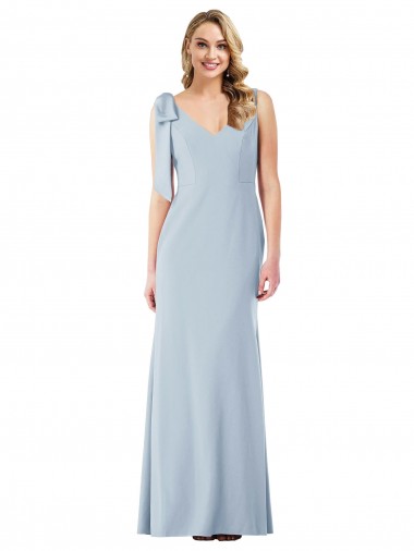 V-Back Bow Shoulder Trumpet Prom Dress Clearance