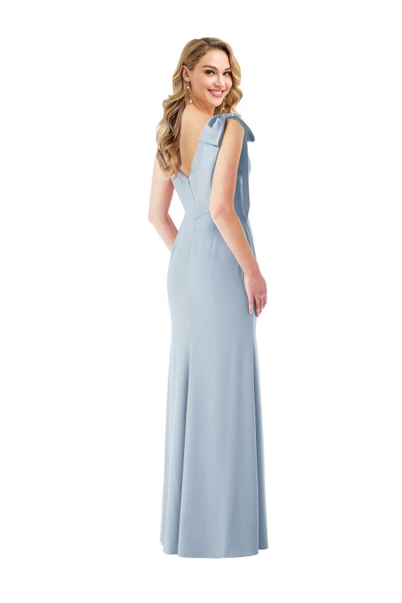 V-Back Bow Shoulder Trumpet Prom Dress Clearance