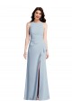 Halter Maxi Prom Dress with Cascade Ruffle Slit Clearance