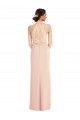Halter Criss Cross Cutout Back Maxi Crepe Prom Dress Clearance