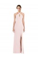 Criss Cross Halter Princess Line Trumpet Crepe Prom Dress Clearance