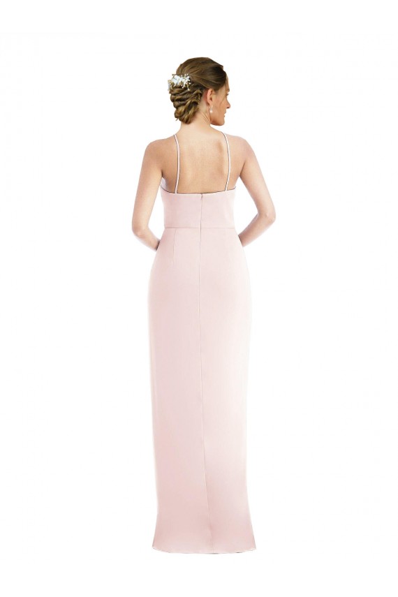 Halter Draped Tulip Skirt Maxi Prom Dress Clearance