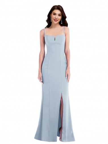 Flattering Trumpet Maxi Crepe Prom Dress with Front Slit Clearance