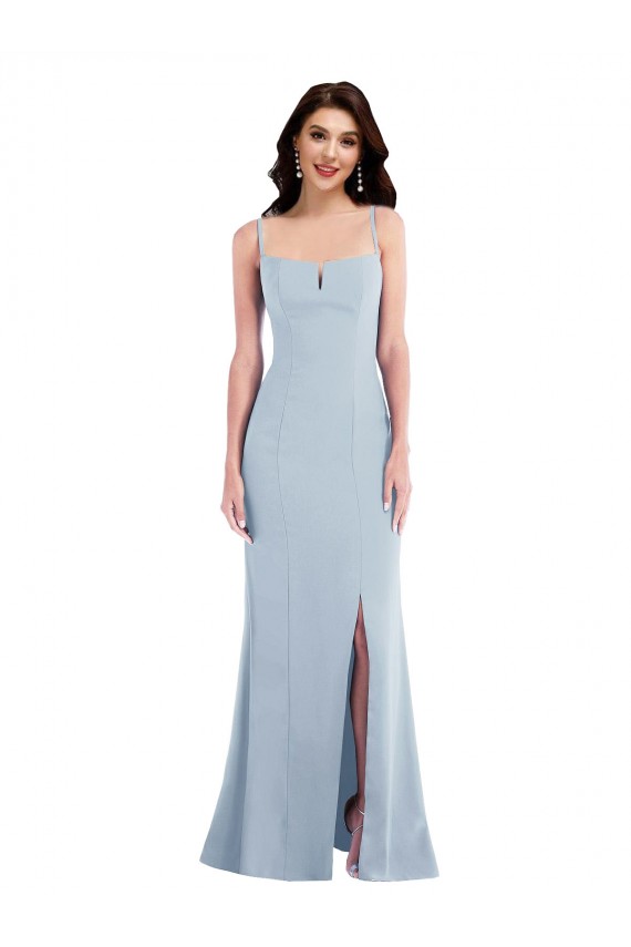 Flattering Trumpet Maxi Crepe Prom Dress with Front Slit Clearance