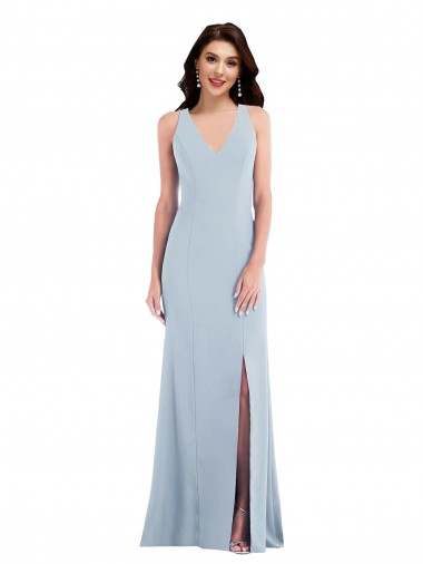 Criss Cross Cutout Back Maxi Prom Dress with Front Slit Clearance