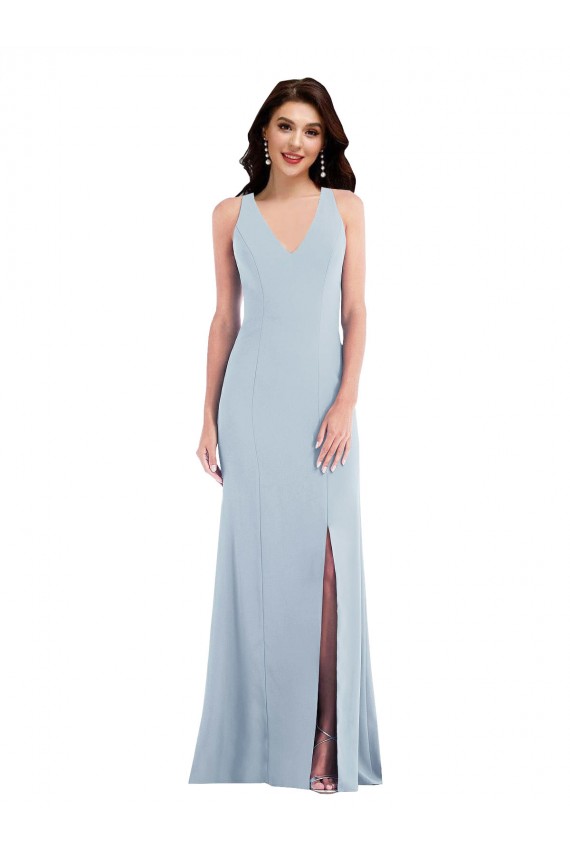 Criss Cross Cutout Back Maxi Prom Dress with Front Slit Clearance