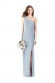 One Shoulder Crepe Trumpet Prom Dress with Front Slit Clearance