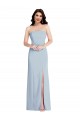 Strapless Scoop Back Maxi Crepe Prom Dress with Front Slit Clearance