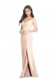 Seamed Bodice Crepe Trumpet Prom Dress with Front Slit Clearance