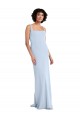 Slim Square Neck Fit and Flare Full Length Stretch Crepe Prom Dress Clearance
