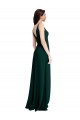 Slim A-Line V-Neck Full Length Crepe Prom Dress with Side Slit Clearance