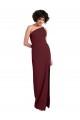 Sleek One Shoulder Long Crepe Prom Dress with Daring Slit Clearance
