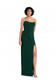 Scooped Strapless Neckline Crepe Prom Dress with Side Slit Clearance