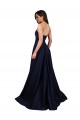 Sweetheart Neckline Low Back Long Crepe Prom Dress with High Leg Spit & Pockets Clearance