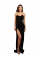 Corset Style Strapless Crepe Prom Dress with High Split Clearance