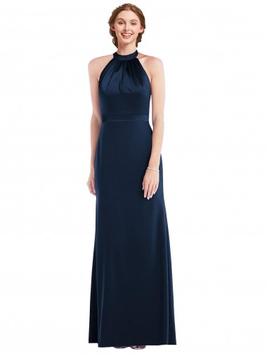 High Neck Open Back Long Maxi Prom Dress Clearance