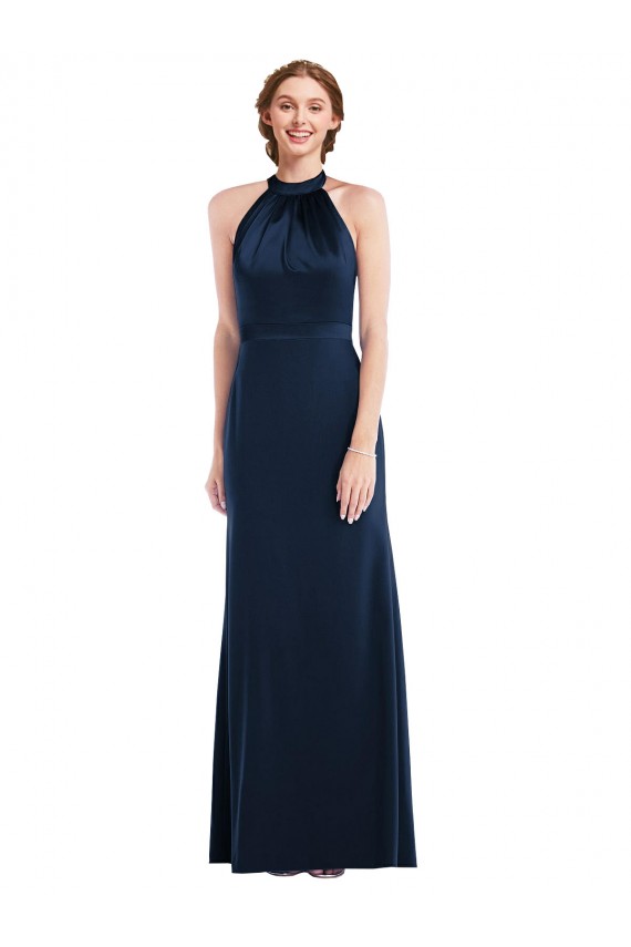 High Neck Open Back Long Maxi Prom Dress Clearance