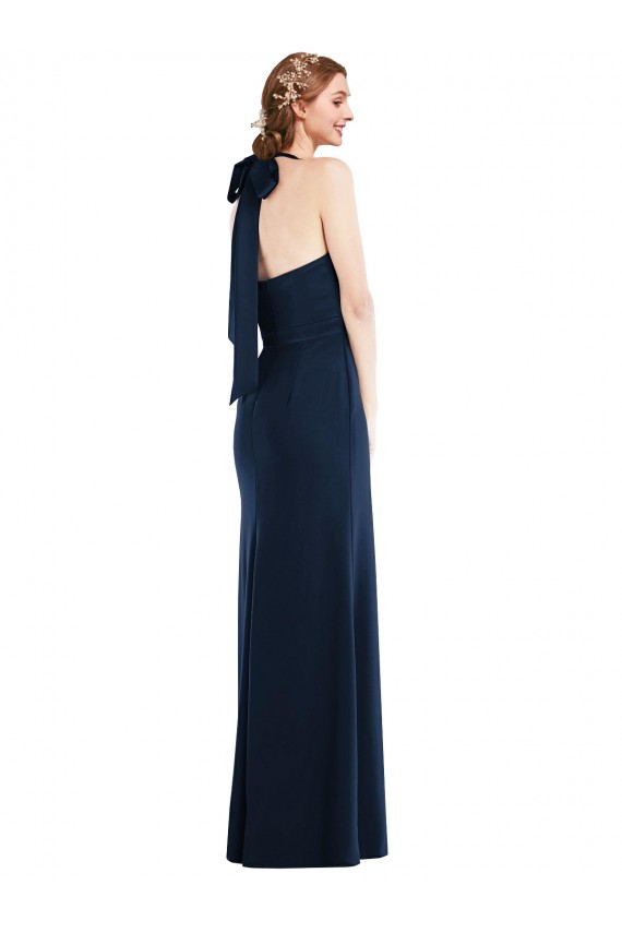 High Neck Open Back Long Maxi Prom Dress Clearance