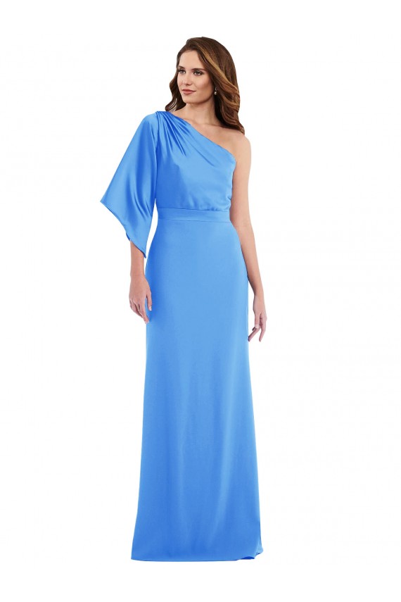 One Shoulder Bell Sleeves Trumpet Prom Dress Clearance