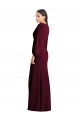 Long Puff Sleeve V-Neck Trumpet Maxi Prom Dress Clearance